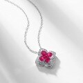 wholesale S925 Sterling Silver New European Style Cultivated Red Clover Four-Leaf Pendant Necklace for Women Cross-Border Hot Seller-0-1