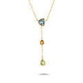 wholesale S925 Silver Jewelry Women's Small and Unique Design Fashion Commuter Style Sky Blue Citrine Green Olive Necklace-0-0