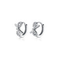 wholesale S925 silver ear clips for women, exquisitely set with diamonds, featuring hollow bow elements, elegant and minimalist, trendy earrings G6692-0-4