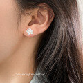 wholesale 990 Sterling Silver Fresh and Sweet Style Niche Design Exquisite Beaded Jasmine Flower Earrings M06622-0-1