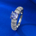 wholesale S925 metal with purple high-carbon diamond, 6*6, new style from -0-2
