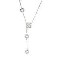 wholesale S925 Sterling Silver Maker New Slim Waist Tassel Pendant Necklace for Women, Light Luxury High-End Sense Collarbone Chain, TikTok Viral Jewelry-T Square Diamond Waist-Platinum 925 Silver