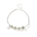 wholesale S925 Sterling Silver YaXi Crushed Silver Fu Pendant Hetian Jade Bracelet for Women, New Chinese Minimalist Design Crushed Silver Bracelet, Guochao Style-0-4