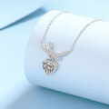wholesale 925 Sterling Silver Heart-Shaped Moissanite Necklace for Women, Fully Diamond-Cut Bow Love Pendant Luxury Collarbone Chain Live Broadcast Drop Shipping-0-1