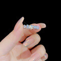 wholesale 925 Sterling Silver Cross-border Women's Heart-shaped Zircon Row Diamond Ring, Ins Style Light Luxury Multi-color Design Women's Hand Jewelry Wholesale-0-3