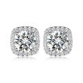 wholesale S925 Silver Moissanite Bezel Earrings for Women, Bestseller, Viral Internet Celebrity Style, Cross-Border Hot Sale, Ready to Ship Wholesale, Light Luxury-0-4