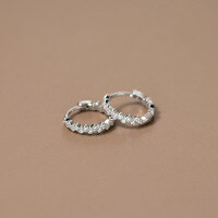 wholesale S925 Sterling Silver Minimalist Plain Hoop Elegant and Exquisite Niche Design Wave-shaped Diamond-studded Ear Clips M05980-S925 silver pair>925 silver