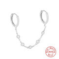 wholesale S925 Sterling Silver Single Double Circle Earring with Micro Inlaid Diamonds, Amazon Bestseller-0-4