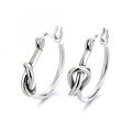 wholesale S925 Sterling Silver Minimalist Ins Knot Large Hoop Ear Clasp, A Must-Have Earring for Trendsetters-0-4