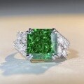 wholesale S925 Sterling Silver Emerald Ring for Women with High Carbon Diamond Zircon Radiant Full Diamond Cross-Border TikTok Live Ring-0-3