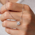 Sterling Silver Moissanite Bull Pendant Necklace for Women, Drop Shipping-0-2