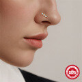 wholesale 925 Sterling Silver New Stylish Diamond Inlaid Seamless Ring Nose Hoop Nose Stud Body Piercing Jewelry-0-3