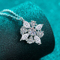 S925 Sterling Silver Moissanite Marquise Pear Pendant Necklace, Luxurious and Elegant-0-1