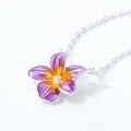wholesale 925 Silver Spring Violet Necklace Purple Gradient Enamel Flower Necklace Women's Collarbone Chain Wholesale from Manufacturer-0-4