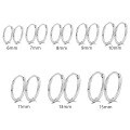 wholesale 925 Sterling Silver Minimalist Smooth Light Luxury High-end Ear Hoops, Round INS Geometric Plain Circle Unisex Earrings-0-4