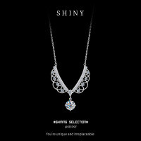 S925 Silver Elegant Princess Necklace, Women's Autumn Winter Versatile Minimalist Collarbone Chain-S925 sterling silver + 1 carat moissanite
