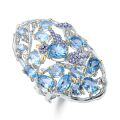 wholesale S925 Sterling Silver Secret Garden Designer Gemstone Ring with Flying Bird Design and Natural Topaz-0-4