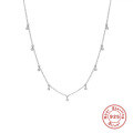 wholesale S925 Sterling Silver INS Mini Round Diamond Stackable Collarbone Necklace for Women, Cross-Border Hot Seller, Understated Luxury-0-4