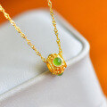 wholesale 925 Silver Gold-Plated with Hetian Jasper "Lulutong" Pendant Necklace for Women, Comes with Certificate-0-6