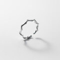 wholesale S925 Silver Bamboo Joint Light Bead Line Wrapped Ring Korean Style Personality Elegant Women's Jewelry R00287-0-1
