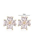 wholesale 925 Sterling Silver Flower Moissanite Earrings Heart-shaped Four-petal Design Sweet Style Women's Bestseller Hot Selling on Independent Websites-0-5