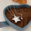 wholesale S925 Sterling Silver Five-Pointed Star Necklace for Women, Small and Minimalist, Luxury Advanced Feel, Star Pendant Choker, New Edition, Korean Style-0-4
