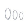 wholesale S925 Sterling Silver Ins Style Minimalist Smooth Hoop Earring And Ear Cuff Set, A Hot Trendy Cool Ear Accessory-0-4