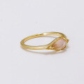 wholesale Pure silver gold-plated jewelry summer new princess lady style ice-transparent quartz pink mother-of-pearl ring for women-0-2