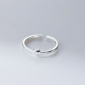 wholesale S925 Sterling Silver Exquisitely Minimalist Niche Design Single Diamond Teardrop Oval Bean Ring R02756-0-3
