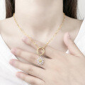 wholesale 925 Sterling Silver Korean Light Luxury Fashion Small Daisy Necklace for Women, Summer Ins Niche Geometric Flower Necklace Wholesale-0-3