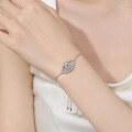 wholesale S925 Sterling Silver Minimalist and Stylish Luxury Moissanite Evil Eye Bracelet for Women, Small and Niche Design Hand Jewelry-0-3