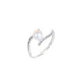 wholesale S925 Sterling Silver European and American Cross-Border Hit Fashion Minimalist Freshwater Pearl Ring for Women, Light Luxury High-End Elegance Pinky Ring-0-4