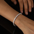 wholesale Wholesale silver hip-hop moissanite tennis chain bracelet with diamond accents for men and women-0-2