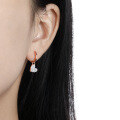 wholesale S925 Sterling Silver 813 Full Diamond Earrings for Women, High-End Sense, Small and Unique Original Ins Light Luxury Heart-Shaped Silver Ear Clips-0-2