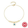 wholesale S925 silver demon's eye enamel Cuban chain bracelet, trendy and elegant, popular in Europe and America-0-5