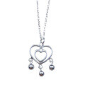 wholesale Silver Hollowed-Out Heart Lock Pendant Necklace, Minimalist and Elegant Valentine's Gift for Girlfriend-0-4