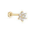 wholesale 14K Gold Flat Back Helix Ear Stud with Diamond Moon Flower-0-5