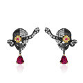 wholesale S925 Silver Designer Dark Gothic Style Skull Jewelry Set Halloween Ring Earrings Brooch Pendant-0-5