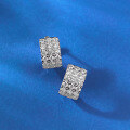 wholesale Metal: S925 Silver, European and American New Style High Carbon Diamond Three-Row Diamond Ear Clasp, Trendy and Stylish Cross-Border Design-0-3