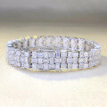 wholesale 925 Silver Zhuo Zhifan New Full Diamond Square Bracelet for Women, Small Batch Design, Fashionable, Hot Seller in Europe and America-0-0