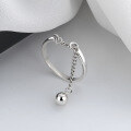 wholesale S925 Sterling Silver Lucky Pearl Tassel Minimalist Ring Simple Ins Korean Japanese Version Light Luxury Delicate for Women-0-0