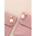 wholesale 18K Gold Plated S925 Silver French Pearl Earrings with Ins Advanced Sense-0-2