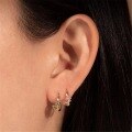 wholesale 925 Sterling Silver Micro-Inlaid Zircon Flower Leaf Hoop Earrings with Ear Clasp, Fresh and Sweet Pastoral Floral INS Style-0-2