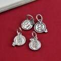 wholesale S925 Sterling Silver Prosperity Pouch Chinese Style Small Accessories Handmade DIY Bracelet Stringing Bead Cord Braiding Necklace Pendant-0-2