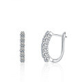 S925 Sterling Silver Moissanite Geometric Stud Earrings-0-4