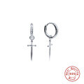 wholesale S925 Sterling Silver Ins-style Dagger Ear Hoops with Zirconia-0-4