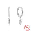 wholesale S925 Sterling Silver Marquise Diamond Hoop Earrings with Ear Clasps, Trendy INS Minimalist Style-0-4
