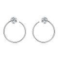 925 Silver D Color Moissanite Four-Prong Stud Earrings-0-3