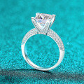 S925 Sterling Silver Moissanite Square Ring for Women-0-1