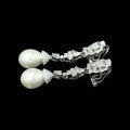 wholesale 925 Sterling Silver Gold-Plated Earrings with High-Carbon Diamonds, Pearl Cabochon, Minimalist Fashion Jewelry, Versatile Accessories for Women-0-2